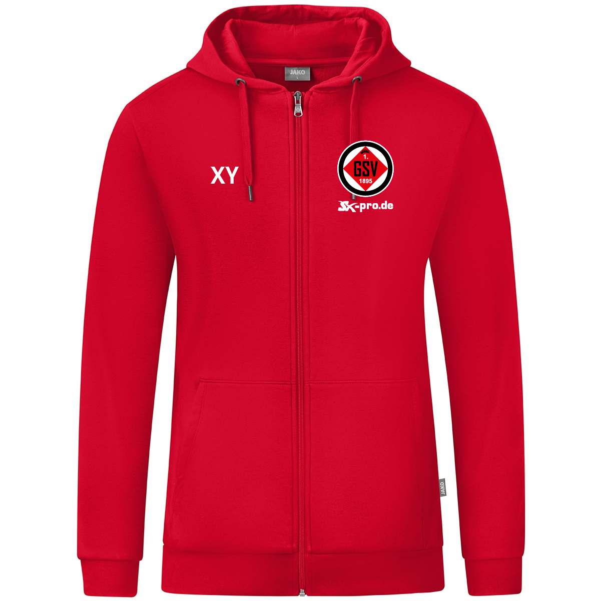 JAKO Kapuzenjacke Organic  inkl.Wappen und Vereinsname (Initialen optional)