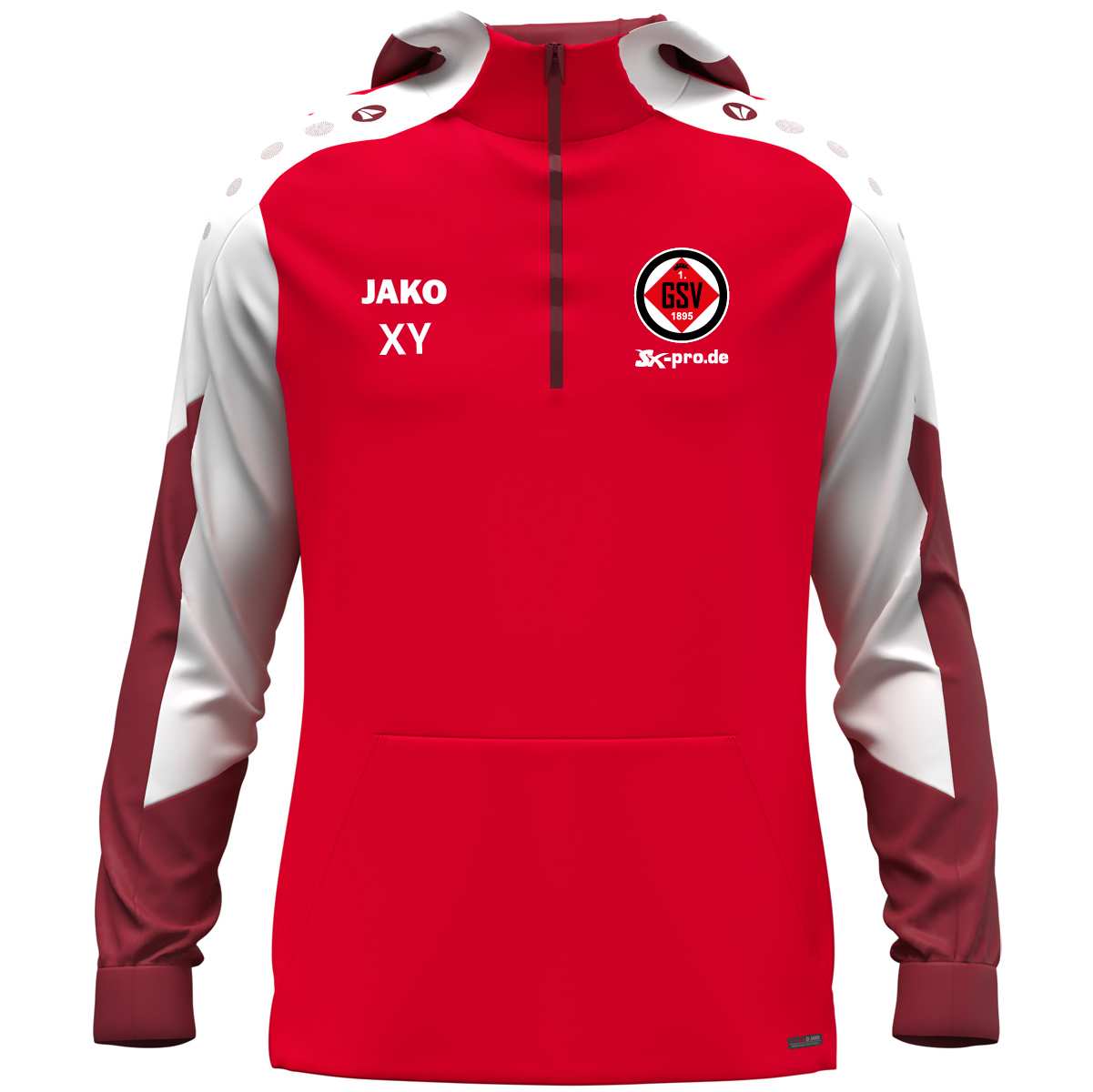 JAKO Zip Hoodie Dynamic inkl.Wappen und Vereinsname (Initialen optional)