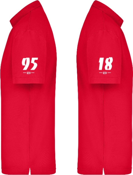 Damen Polo Organic inkl. Wappen, Rücken- u. Ärmelmotiv (Initialen optional)